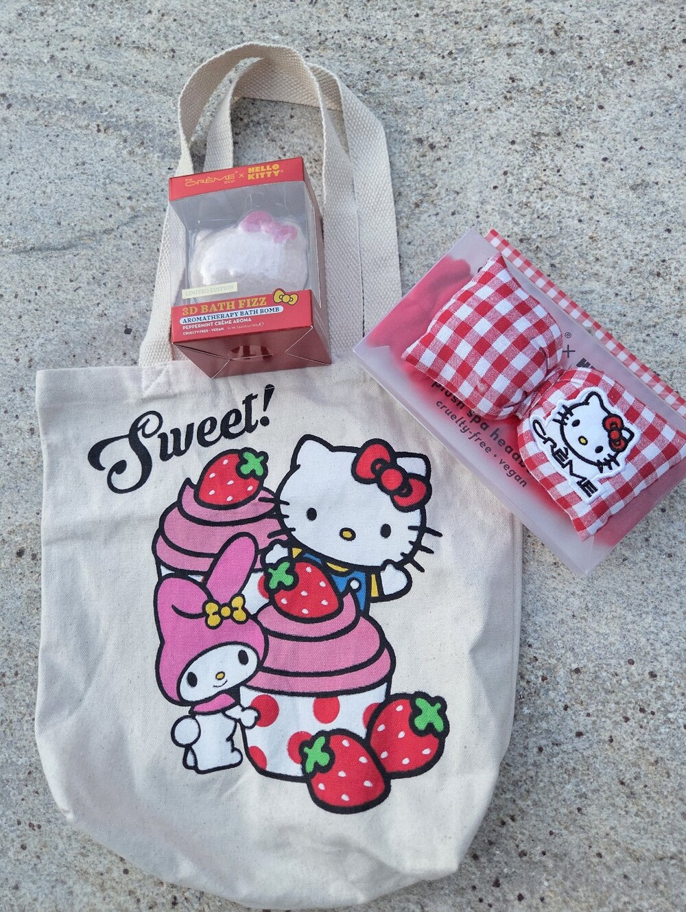 Hello Kitty Sweet Tote Bag Bath Bomb Spa Headband Bundle